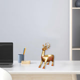 Cartoon Deer Statue Desk Storage Tray Cute for Living Room Bookshelf Bedroom Standing Golden