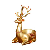 Cartoon Deer Statue Desk Storage Tray Cute for Living Room Bookshelf Bedroom Seated  Golden