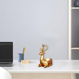 Cartoon Deer Statue Desk Storage Tray Cute for Living Room Bookshelf Bedroom Seated  Golden