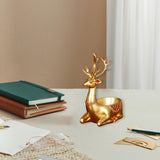 Cartoon Deer Statue Desk Storage Tray Cute for Living Room Bookshelf Bedroom Seated  Golden