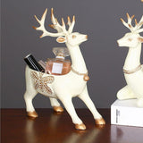 Cartoon Deer Statue Desk Storage Tray Cute for Living Room Bookshelf Bedroom Standing White