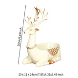 Cartoon Deer Statue Desk Storage Tray Cute for Living Room Bookshelf Bedroom Seated White