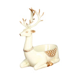 Cartoon Deer Statue Desk Storage Tray Cute for Living Room Bookshelf Bedroom Seated White