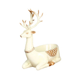 Cartoon Deer Statue Desk Storage Tray Cute for Living Room Bookshelf Bedroom Seated White