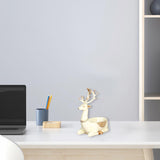 Cartoon Deer Statue Desk Storage Tray Cute for Living Room Bookshelf Bedroom Seated White