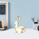 Cartoon Deer Statue Desk Storage Tray Cute for Living Room Bookshelf Bedroom Seated White