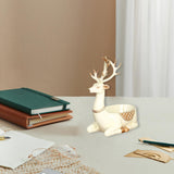 Cartoon Deer Statue Desk Storage Tray Cute for Living Room Bookshelf Bedroom Seated White