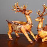 Cartoon Deer Statue Desk Storage Tray Cute for Living Room Bookshelf Bedroom Brown Standing