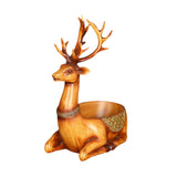 Cartoon Deer Statue Desk Storage Tray Cute for Living Room Bookshelf Bedroom Seated Brown