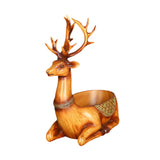 Cartoon Deer Statue Desk Storage Tray Cute for Living Room Bookshelf Bedroom Seated Brown