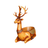 Cartoon Deer Statue Desk Storage Tray Cute for Living Room Bookshelf Bedroom Seated Brown