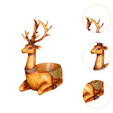 Cartoon Deer Statue Desk Storage Tray Cute for Living Room Bookshelf Bedroom Seated Brown