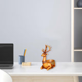 Cartoon Deer Statue Desk Storage Tray Cute for Living Room Bookshelf Bedroom Seated Brown