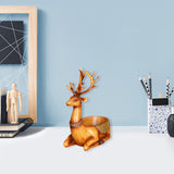 Cartoon Deer Statue Desk Storage Tray Cute for Living Room Bookshelf Bedroom Seated Brown