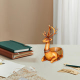 Cartoon Deer Statue Desk Storage Tray Cute for Living Room Bookshelf Bedroom Seated Brown