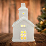 Christmas Miniature House Statue Desktop Ornament for Indoor Bedroom Holiday Style A