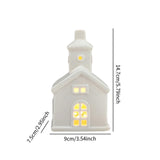 Christmas Miniature House Statue Desktop Ornament for Indoor Bedroom Holiday Style A