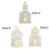 Christmas Miniature House Statue Desktop Ornament for Indoor Bedroom Holiday Style A