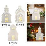 Christmas Miniature House Statue Desktop Ornament for Indoor Bedroom Holiday Style A