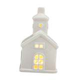 Christmas Miniature House Statue Desktop Ornament for Indoor Bedroom Holiday Style A