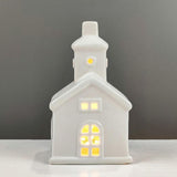 Christmas Miniature House Statue Desktop Ornament for Indoor Bedroom Holiday Style A