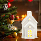 Christmas Miniature House Statue Desktop Ornament for Indoor Bedroom Holiday Style B