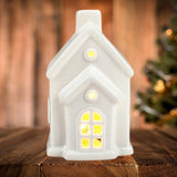 Christmas Miniature House Statue Desktop Ornament for Indoor Bedroom Holiday Style B