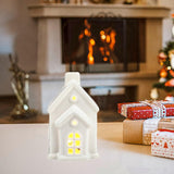 Christmas Miniature House Statue Desktop Ornament for Indoor Bedroom Holiday Style B