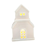 Christmas Miniature House Statue Desktop Ornament for Indoor Bedroom Holiday Style C