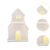 Christmas Miniature House Statue Desktop Ornament for Indoor Bedroom Holiday Style C