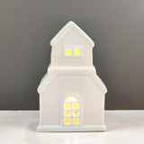 Christmas Miniature House Statue Desktop Ornament for Indoor Bedroom Holiday Style C