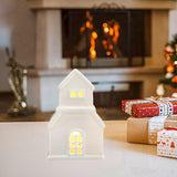 Christmas Miniature House Statue Desktop Ornament for Indoor Bedroom Holiday Style C