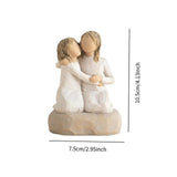 Resin Friendship Figurine Craft Desktop Desk for Bedroom Bathroom Decoration