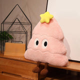 Christmas Tree Shaped Pillow Cute Decorative Throw Pillow for Bed Sofa Couch Pink