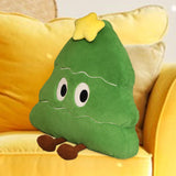 Christmas Tree Shaped Pillow Cute Decorative Throw Pillow for Bed Sofa Couch Green