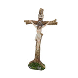 Standing Crucifix Sculpture Crafts Jesus Cross for Desktop Shelf Living Room