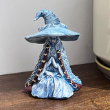 Witch Statue Garden Ornament Witch Figurine for Countertop Shelf Living Room