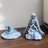 Witch Statue Garden Ornament Witch Figurine for Countertop Shelf Living Room