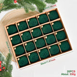 20Pcs Christmas Ball Ornaments Set Decorative Balls for Engagement Festivals Dark Green