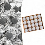 20Pcs Christmas Ball Ornaments Set Decorative Balls for Engagement Festivals Milky white