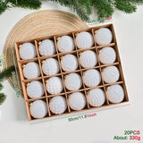 20Pcs Christmas Ball Ornaments Set Decorative Balls for Engagement Festivals Milky white