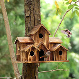 Hummingbird Nest Hanging Hut Outdoor Resting Place Nesting Wooden Bird House