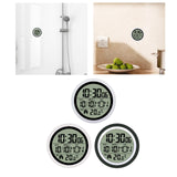 Digital Shower Clock Modern Small Wall Clock for Bedroom Living Room White