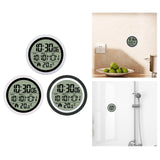 Digital Shower Clock Modern Small Wall Clock for Bedroom Living Room White