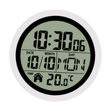 Digital Shower Clock Modern Small Wall Clock for Bedroom Living Room White