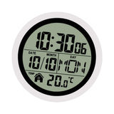 Digital Shower Clock Modern Small Wall Clock for Bedroom Living Room White