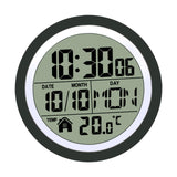 Digital Shower Clock Modern Small Wall Clock for Bedroom Living Room Black