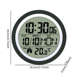 Digital Shower Clock Modern Small Wall Clock for Bedroom Living Room Black