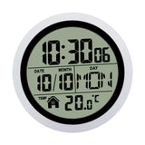 Digital Shower Clock Modern Small Wall Clock for Bedroom Living Room Silver