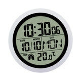 Digital Shower Clock Modern Small Wall Clock for Bedroom Living Room Silver